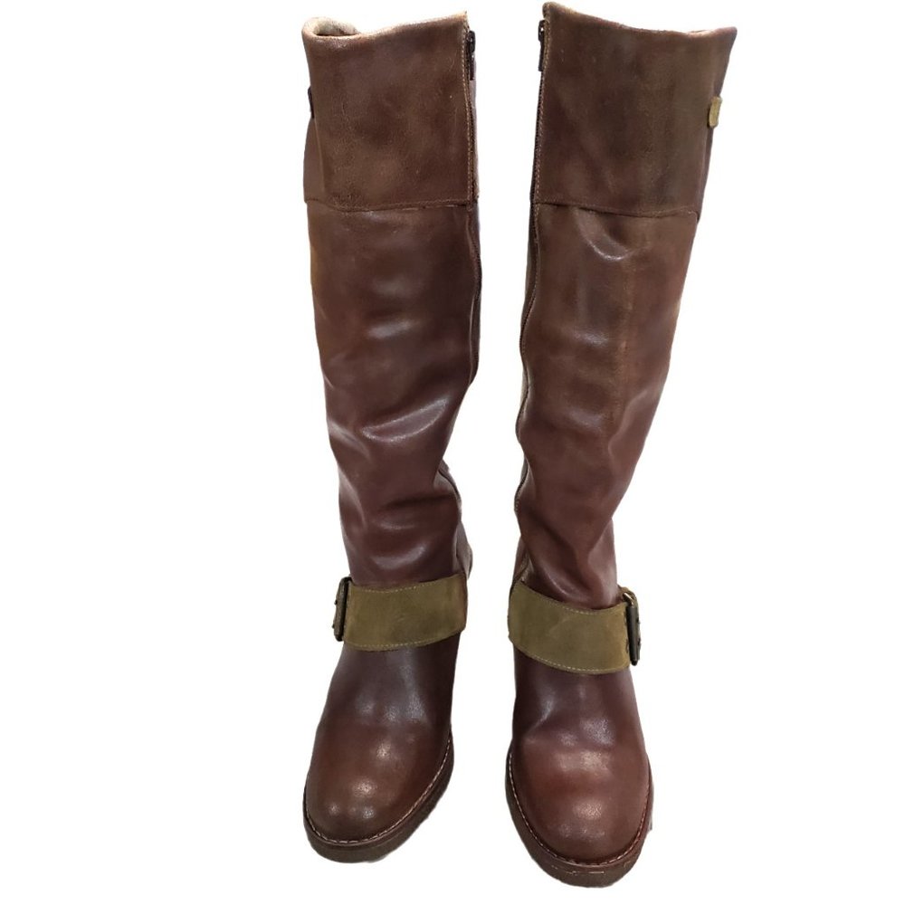 Bos & Co ‘Jan Faal’ Portugal Tall Heel Rustic Leather Brown Boots 41 - Picture 4 of 14